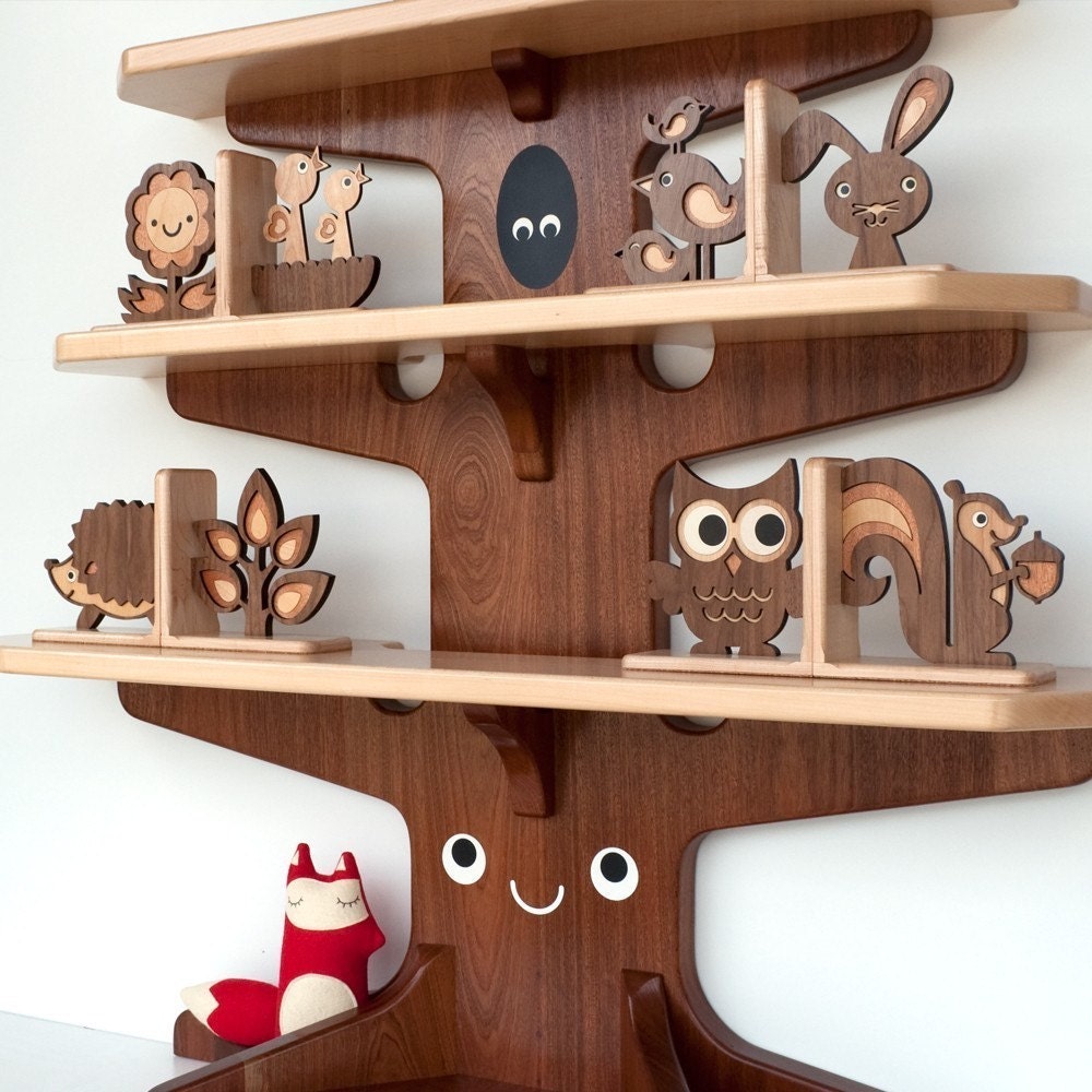 SALE- 2 Woodland Forest Friends Bookend Pair Mix / Match