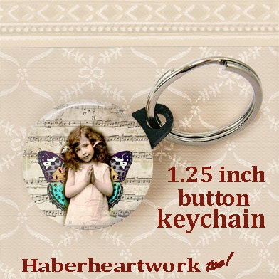 Keychain. Butterfly girl of music