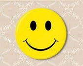 Smiley face.  Pinback button