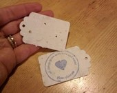 set of 50 wildflower seeded paper escort place favor wish tags ecofriendly wedding