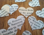 novel wedding confetti - The Princess Bride - 500 heart shaped confetti