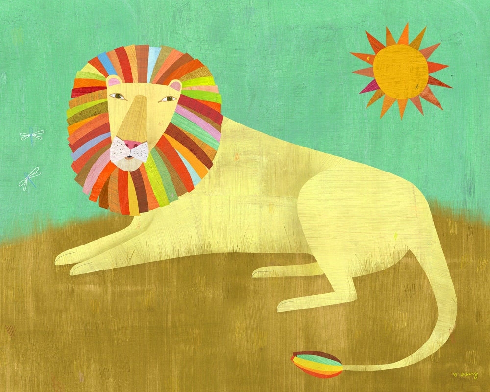 Lounging Lion 8"x10" Print