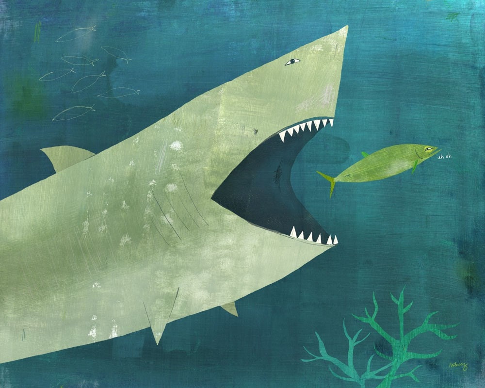 Uh Oh Shark Print