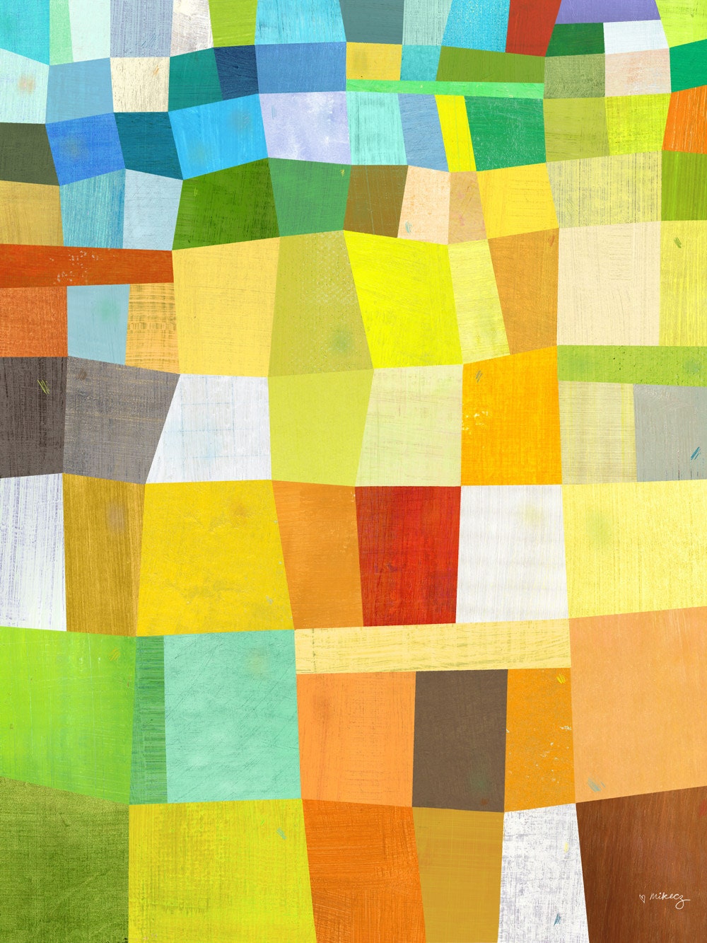 Sunny Block Abstract Print 12" x 16"