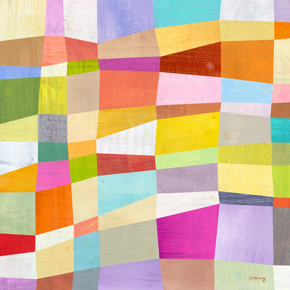 Block Abstract Art Print 12"x12"