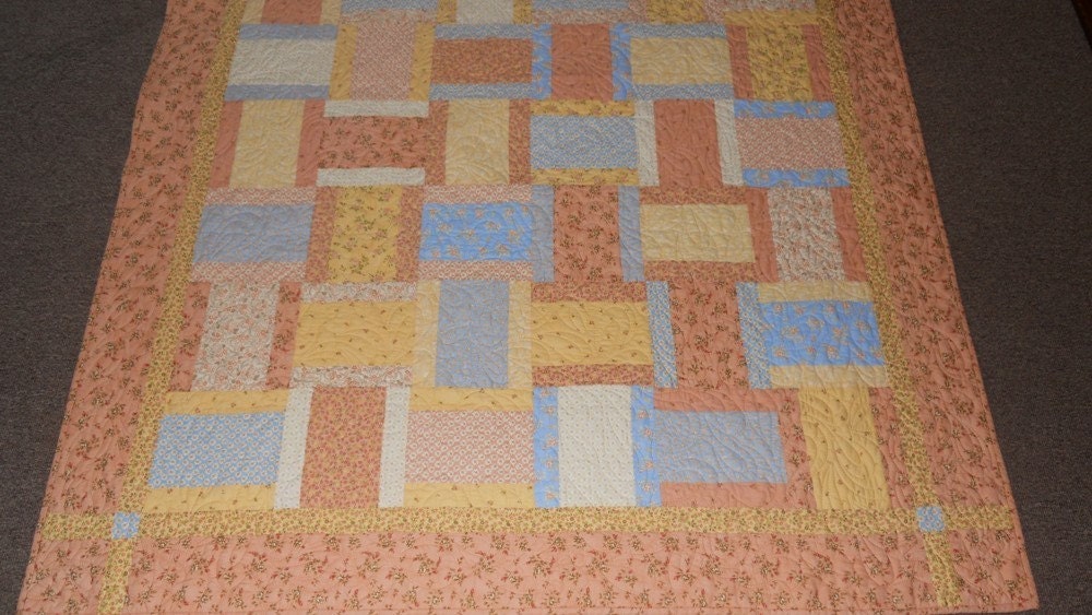 FREE U.S. SHIPPING - Lap Quilt with Moda Urban Indigo by Fig Tree