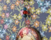 Alphonse Mucha Locket Necklace, Art Nouveau Locket Necklace,  Antiqued Brass, Rose Gold, Antiqued Copper, Photo Locket