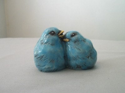 Bluebird Lovebirds Home Wedding or Garden Decor - TLCCeramicsIL