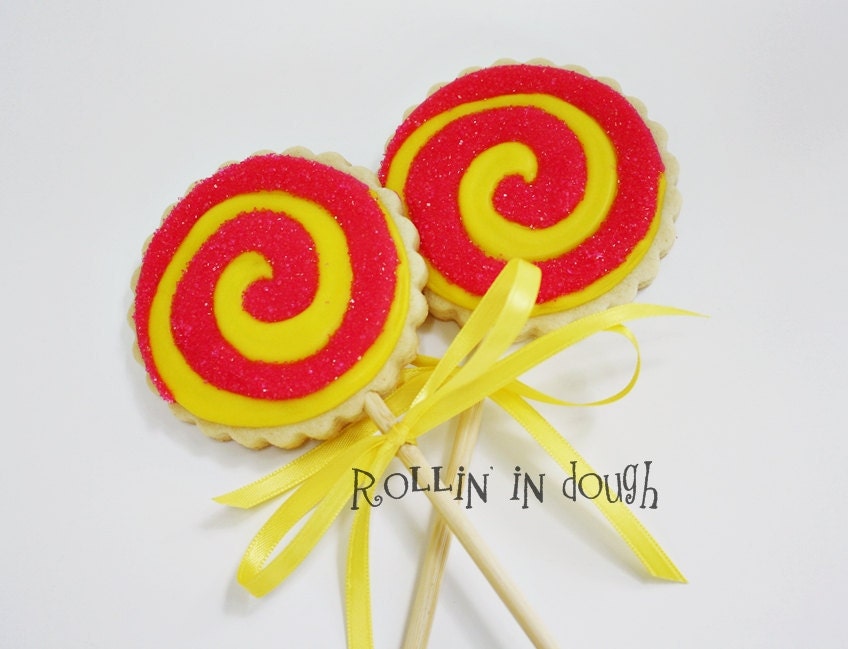 Cookie Pops- Lollipop Swirl Cookie Pops - 1 Dozen