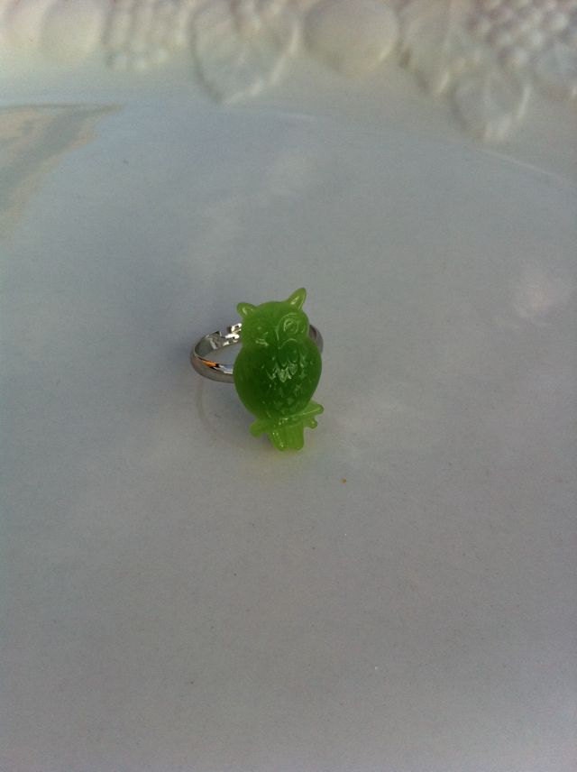 SALE- Owl Ring (green)