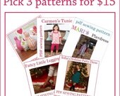 You Pick ANY 3 patterns for 15