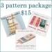 You pick ANY 3 patterns for 15