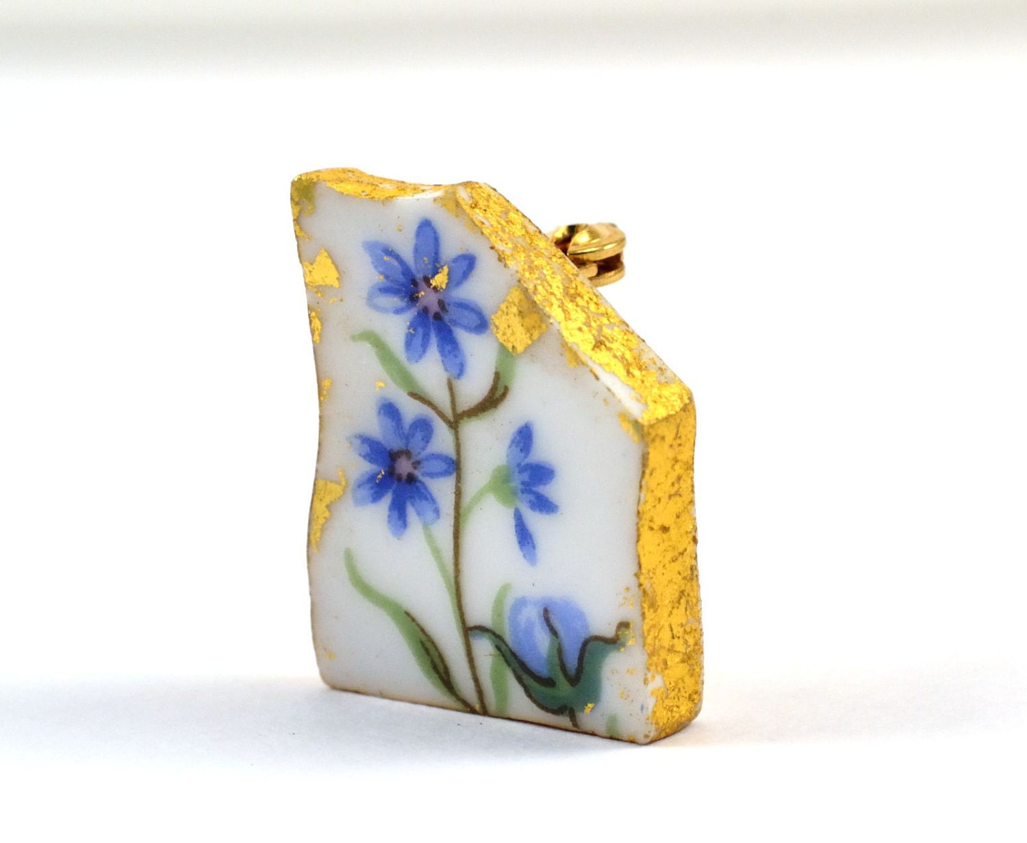 Vintage Broken China Brooch, Floral Pin, Upcycled English Bone China