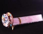 Pretty in Pink Iridized Flower Kaleidoscope pressed flowers stained glass interior design Home Decor