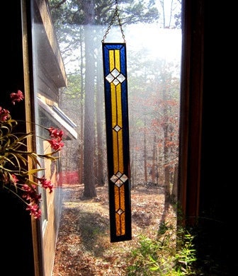 ELEGANT stained glass window panel window treatment suncatcher stained glass interior design