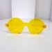 1960s / 1970s Round / Circle Mod Yellow Sunglasses - Thick Plastic, Rimless