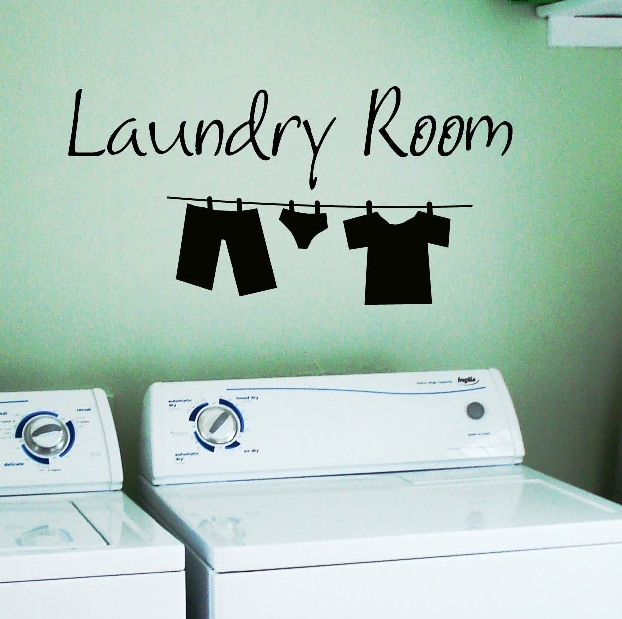 Laundry Room Wall Decal Clothes Line Removable By Stixdesign