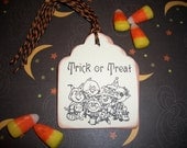 Halloween Gift Tags - Cute Little Trick or Treaters - Sweet - Set of Six - Handmade