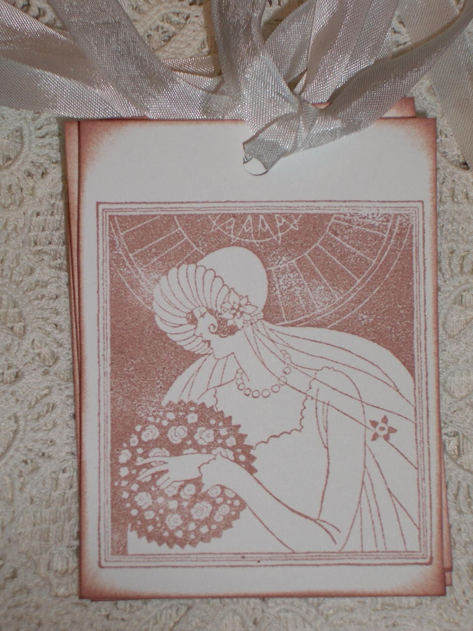 Wedding Gift Tags -Beautiful Vintage Bride - Art Deco - Wish Tree Tags ...