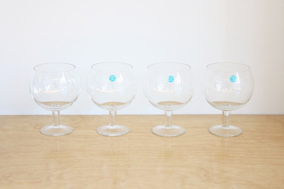 Vintage Set of 4 Tiffany & Co. Red Wine Glasses by estateeclectic