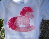 Hot Pink Onsie size 6-9 month and matching rocking horse set