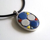 Geometric Mosaic Pendant Necklace - Stocking Stuffer