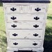 Distressed Black and White Tall Dresser