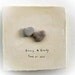 Unique Personalized Wedding Gift - wedding frame -  genuine Heart shaped Beach stones rocks
