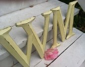 Wall Decor, Large Letter, Shabby Chic Wall Decor - NeW COLOR  - Lemon Meringue Pie- PiCK YoUR CoLOr and PIcK YOuR LeTTeR