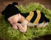 Instant Download Digital Crochet Pattern No. 6 Bumble Bee -Cuddle Critter Cape Set  - Newborn Photography Prop