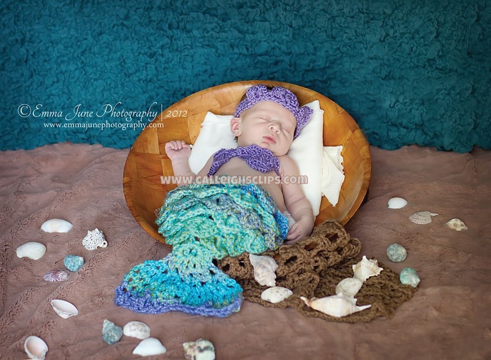 Mermaid Princess Crocodile Stitch - Cuddle Critter Cape Set - Newborn Prop