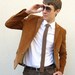 Knit Tie Skinny Necktie in Tobacco Tweed Brown Lambswool - Gift for Men Dad Boss Under 50 MADE TO ORDER