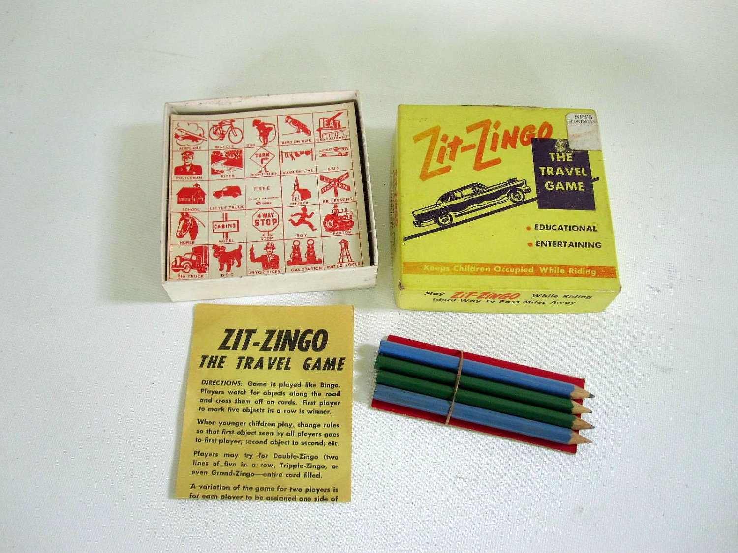 Mid Century Travel Game - Zit Zingo for Vacation Road Trip - Retro Educational Game for the Family