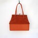 Autumn Orange Purse - Suede Handbag - Yellow Interior 1960s Bag