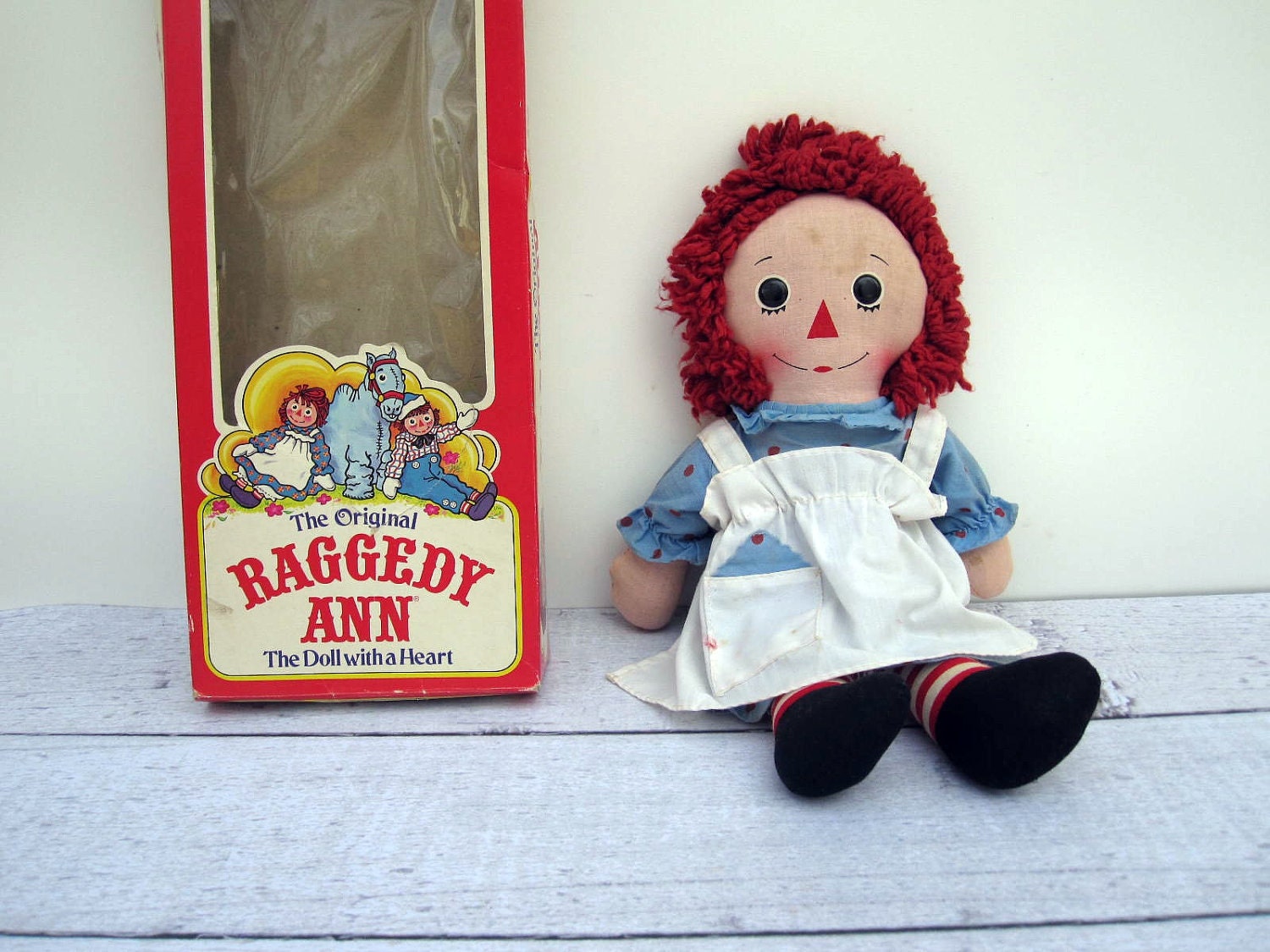 Raggedy Ann Doll with Original Box - 1976 Knickerbocker Raggedy Ann Toy Doll
