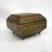 Vintage Jewelry Box - Beveled Mirror Box - Brass Trinket Box