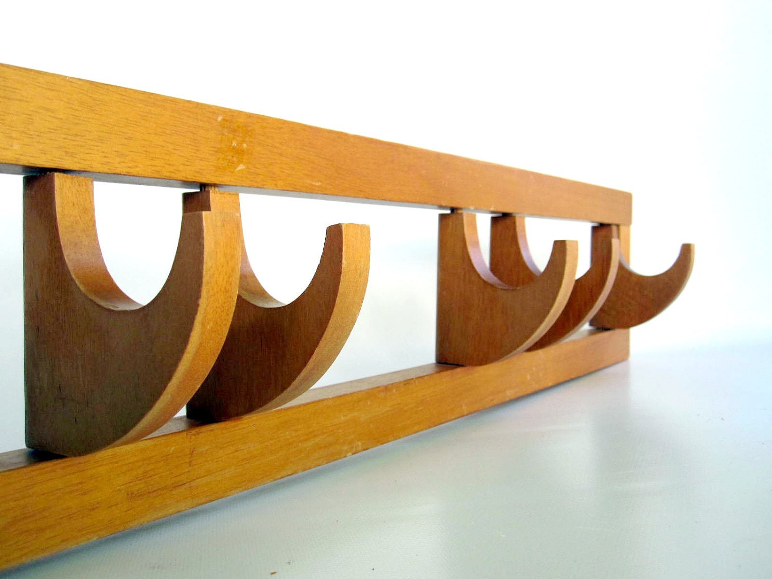 Brown Coat Rack Teak Wooden Towel Rack with by LoveButlerVintage