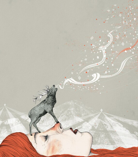Deer Lady // A4 print