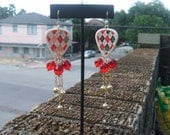 Argyle guitar pick earrings