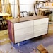 6 Drawer Walnut Dresser With Gloss White Drawers