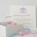 SUMMER SALE 20% OFF - Carousel Cards - Pink and blue little horses on a carousel a birthday or baptism invite custom order