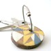 SUMMER SALE 20% OFF - Geometric triangles pine wood hand painted keychain with stainles steel cable wire