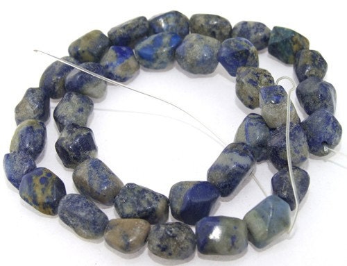 Charm Nugget  Lapis stone Gemstone Beads Strand 15"