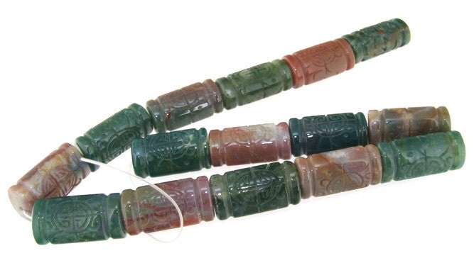 Charm Carved Agate Flower Gemstone 15Beads One Strand