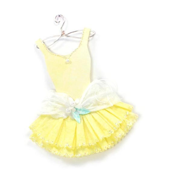 Ballerina Muse Paper Ballet Dress Paper Fashion in Butter Yellow