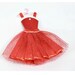 Red Paper and Tulle Fashion Dress Paper Art