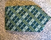 Vintage 70s Necktie Green Plaid SUPERBA Mens