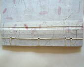 Japanese Stab Bound Blank Journal-Blank Book-Cream and Feather Decorative Paper Covers