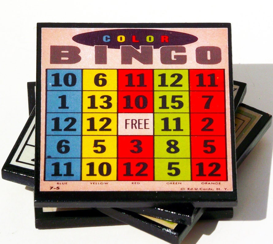 Retro Coasters Bingo Card Coaster Set Game Night