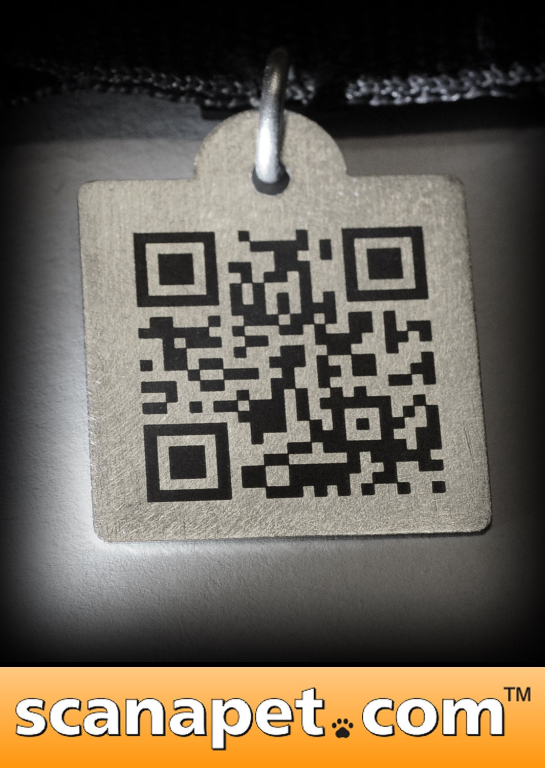 Scanapet.com Custom QR Code Laser Engraved Etched Pet I D Tag for Dogs, Cats or What Have You